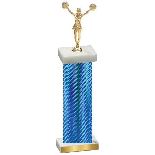 Single Blue Carbon Fiber Cheerleading Trophy