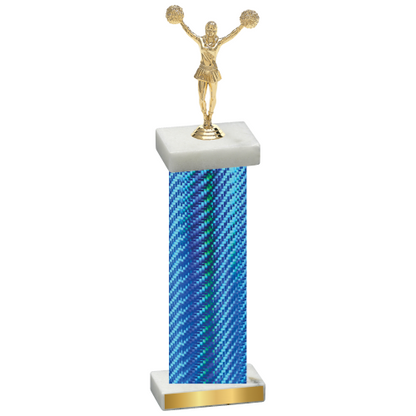 Single Blue Carbon Fiber Cheerleading Trophy