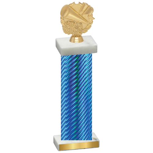 Single Blue Carbon Fiber Cheerleading Trophy