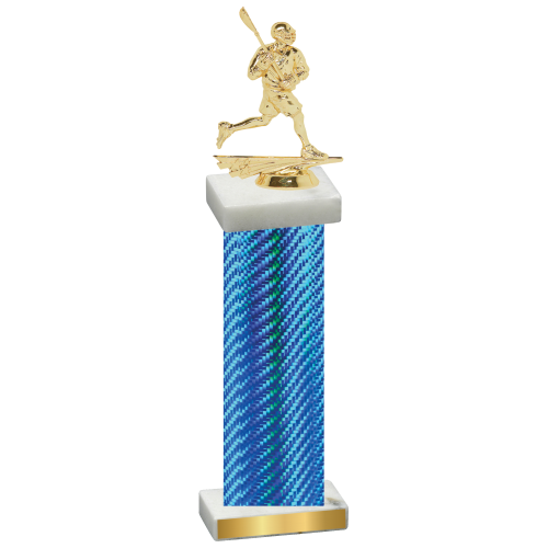 Single Blue Carbon Fiber Lacrosse Trophy