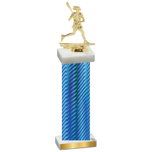 Single Blue Carbon Fiber Lacrosse Trophy