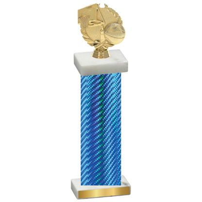 Single Blue Carbon Fiber Basketball Trophy