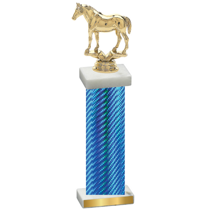 Single Blue Carbon Fiber Horses Trophy