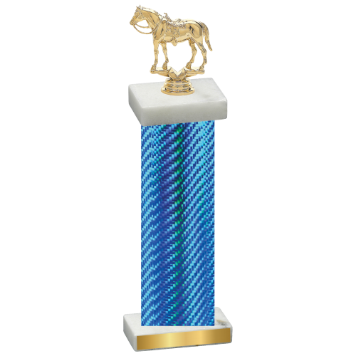 Single Blue Carbon Fiber Horses Trophy