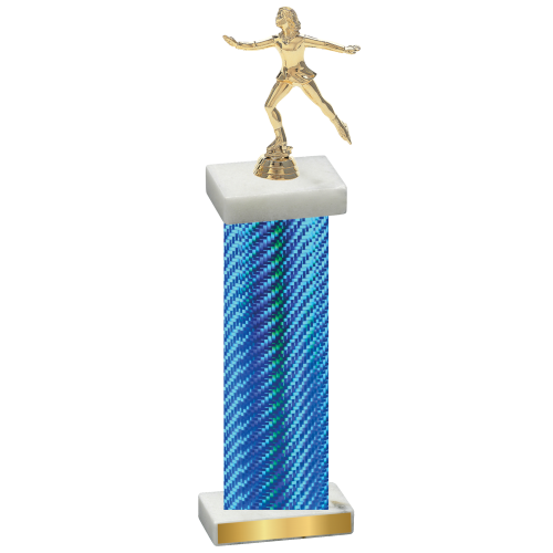 Single Blue Carbon Fiber Skater Trophy