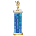 Single Blue Carbon Fiber Holiday Trophy
