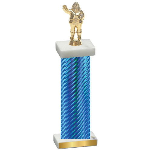 Single Blue Carbon Fiber Holiday Trophy