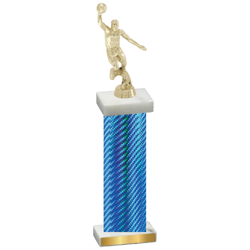 Single Blue Carbon Fiber Basketball Trophy