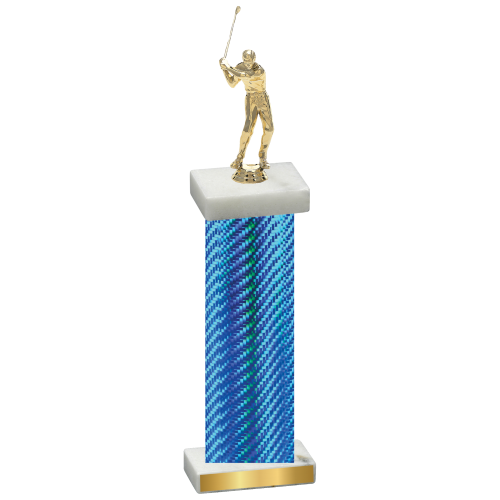 Single Blue Carbon Fiber Golf Trophy