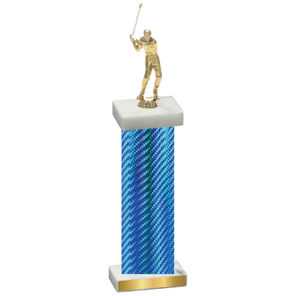 Single Blue Carbon Fiber Golf Trophy