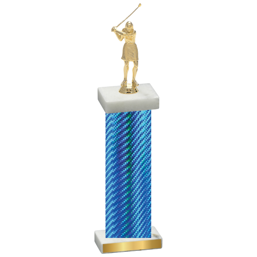 Single Blue Carbon Fiber Golf Trophy