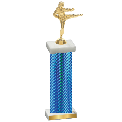 Single Blue Carbon Fiber Karate Trophy