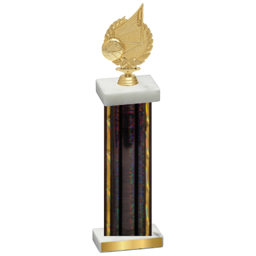 Single Black Glacier Volleyball Trophy