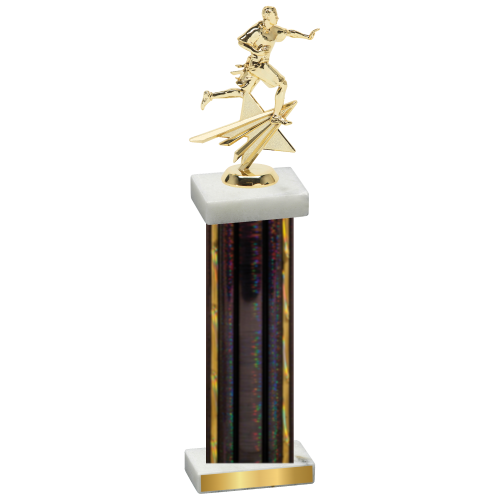 Single Black Glacier Flag Football Trophy