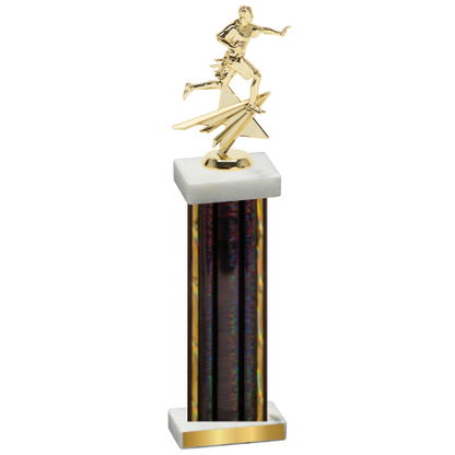 Single Black Glacier Flag Football Trophy