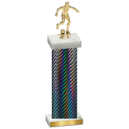 Single Black Carbon Fiber Soccer Trophy