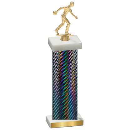 Single Black Carbon Fiber Bowling Trophy