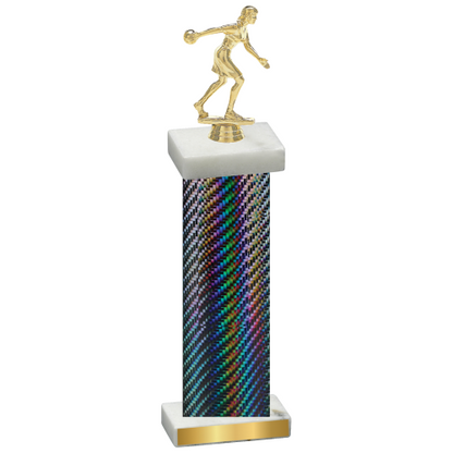 Single Black Carbon Fiber Bowling Trophy