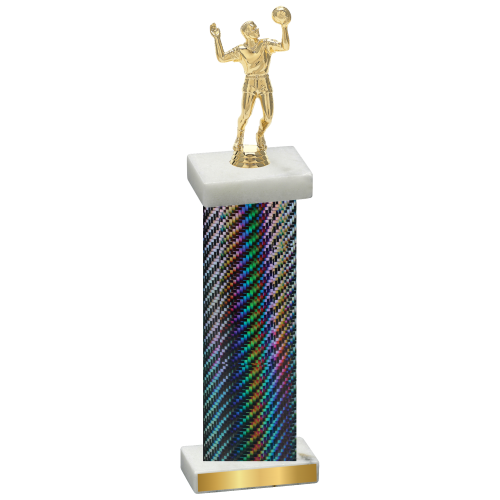 Single Black Carbon Fiber Volleyball Trophy