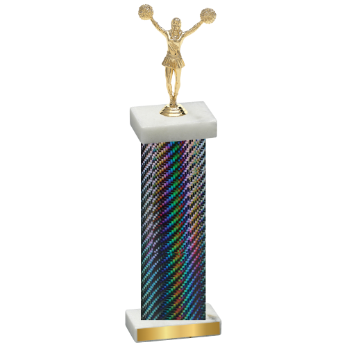 Single Black Carbon Fiber Cheerleading Trophy