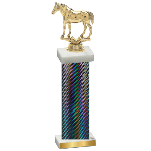 Single Black Carbon Fiber Horses Trophy