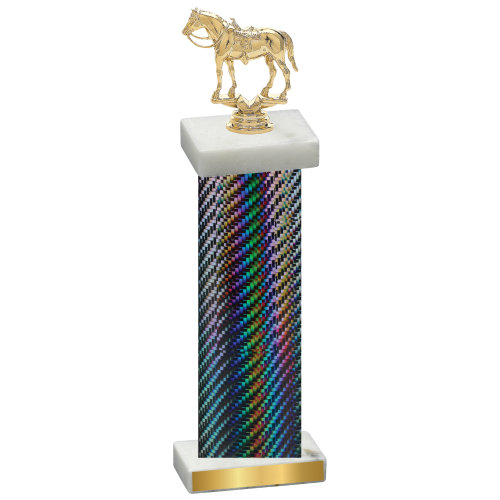 Single Black Carbon Fiber Horses Trophy