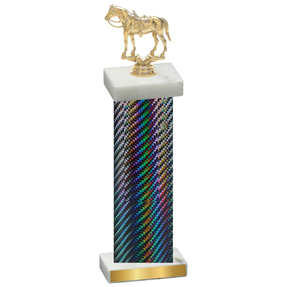 Single Black Carbon Fiber Horses Trophy