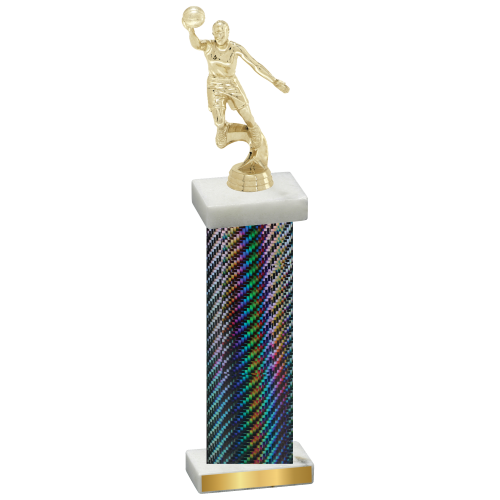 Single Black Carbon Fiber Basketball Trophy