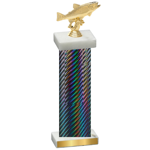 Single Black Carbon Fiber Fishing Trophy