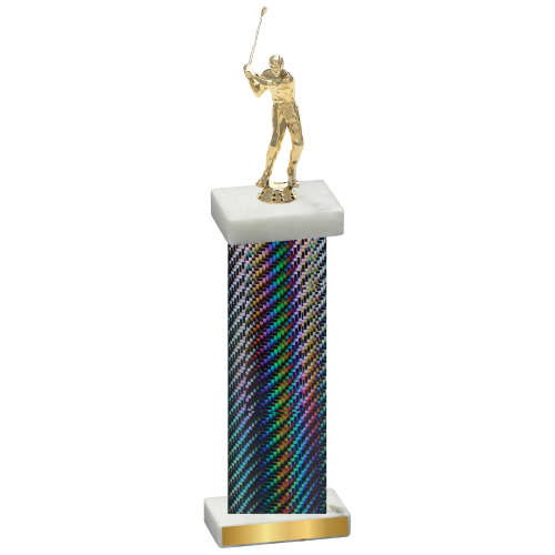 Single Black Carbon Fiber Golf Trophy