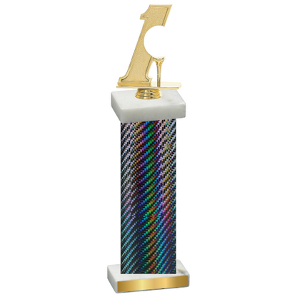 Single Black Carbon Fiber Golf Trophy