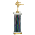 Single Black Carbon Fiber Karate Trophy