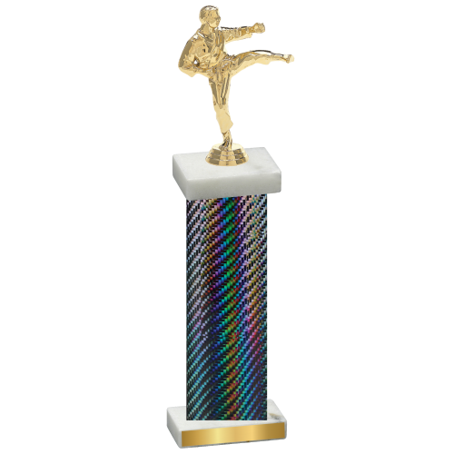 Single Black Carbon Fiber Karate Trophy