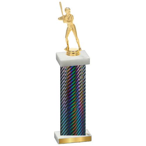 Single Black Carbon Fiber Softball Trophy