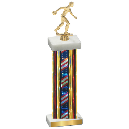 Single Flag USA Bowling Trophy