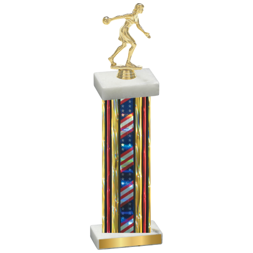 Single Flag USA Bowling Trophy