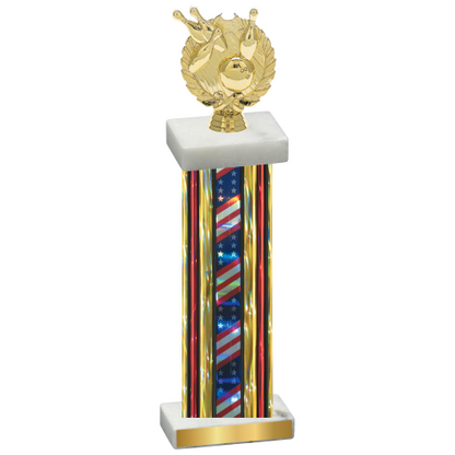 Single Flag USA Bowling Trophy