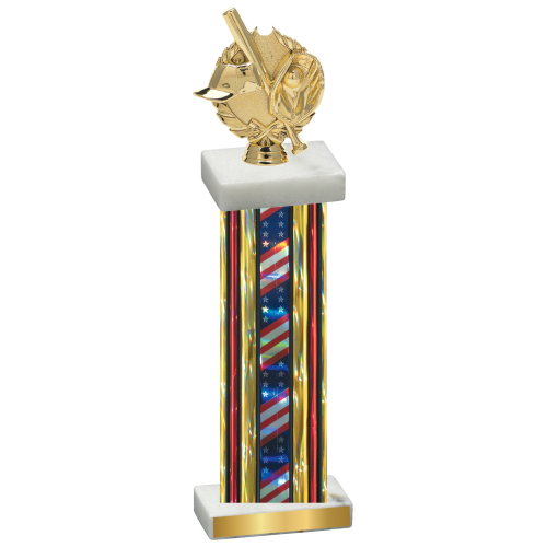 Single Flag USA Baseball Trophy