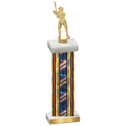 Single Flag USA Baseball Trophy