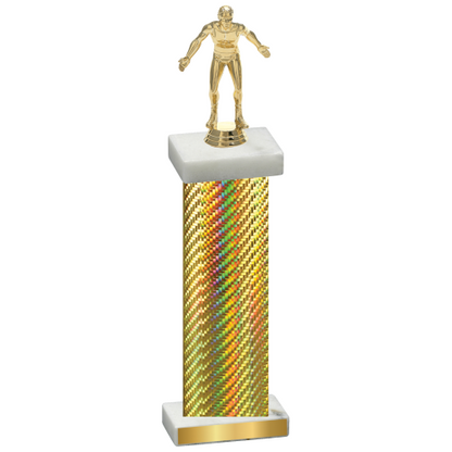 Single Gold Carbon Fiber Wrestling Trophy