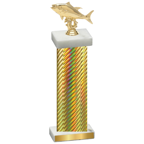 Single Gold Carbon Fiber Fishing Trophy