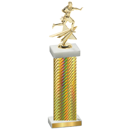 Single Gold Carbon Fiber Flag Football Trophy