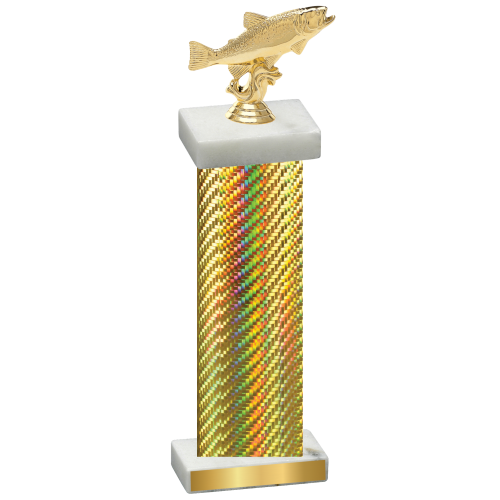 Single Gold Carbon Fiber Fishing Trophy