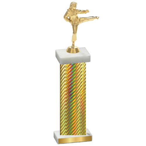 Single Gold Carbon Fiber Karate Trophy