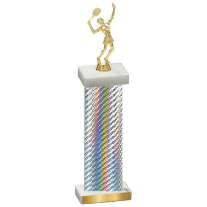 Single Silver Carbon Fiber Tennis Trophy