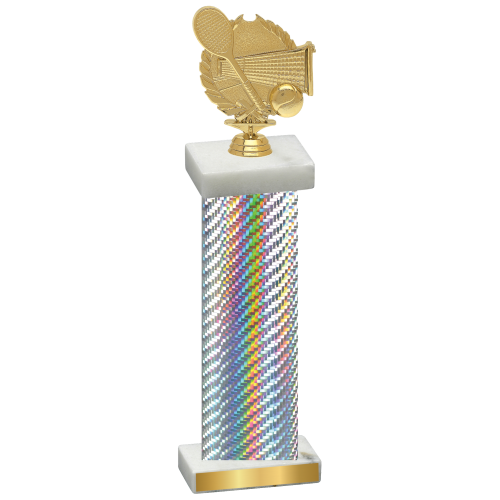 Single Silver Carbon Fiber Tennis Trophy