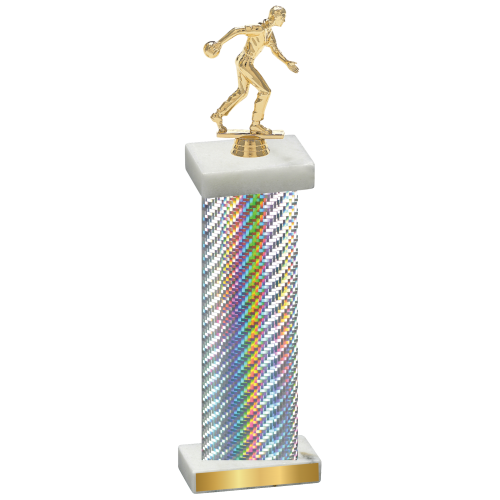 Single Silver Carbon Fiber Bowling Trophy