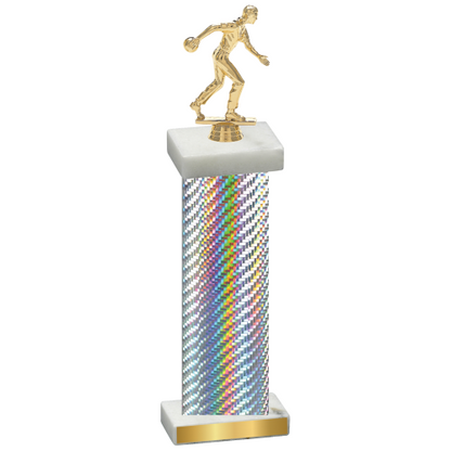 Single Silver Carbon Fiber Bowling Trophy