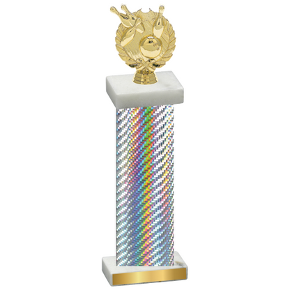 Single Silver Carbon Fiber Bowling Trophy