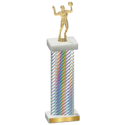 Single Silver Carbon Fiber Volleyball Trophy